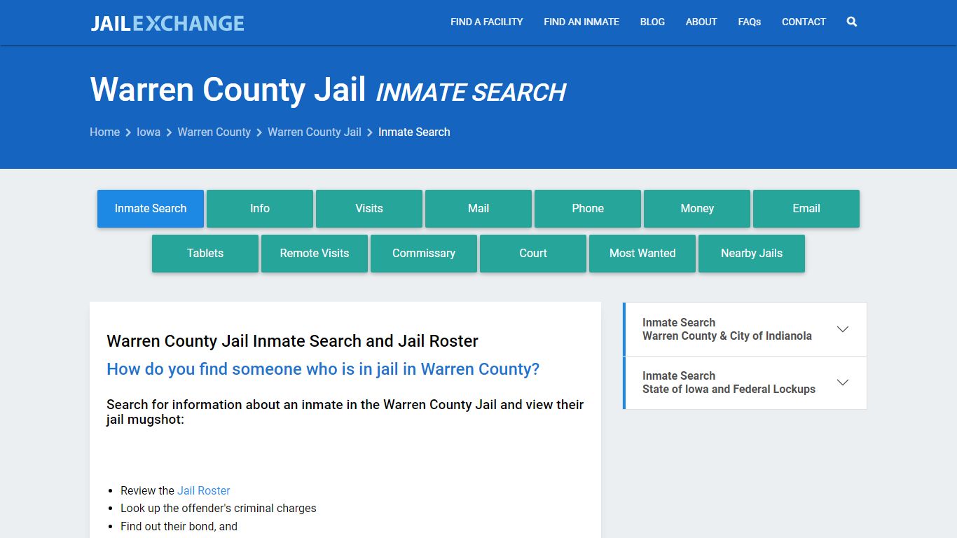 Inmate Search: Roster & Mugshots - Warren County Jail, IA - Jail Exchange